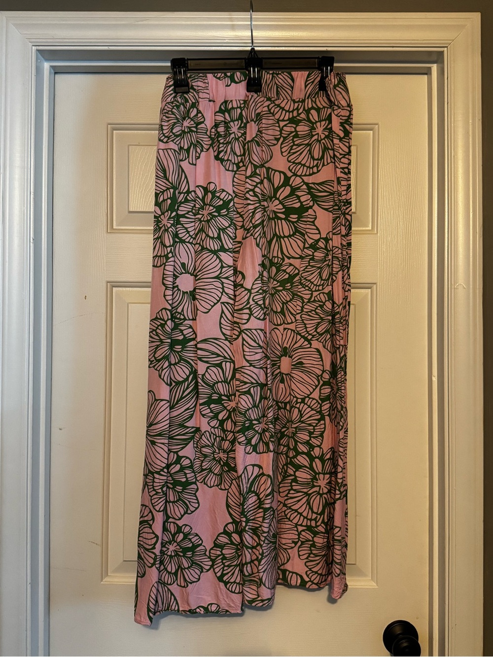 Philosophy Republic Clothing Pink & Green Floral Wide Leg Palazzo Pants, XL